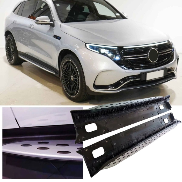 Alu Trittbretter mit Anti-Rutsch Noppen - Side Steps passt für Mercedes N293 EQC SUV